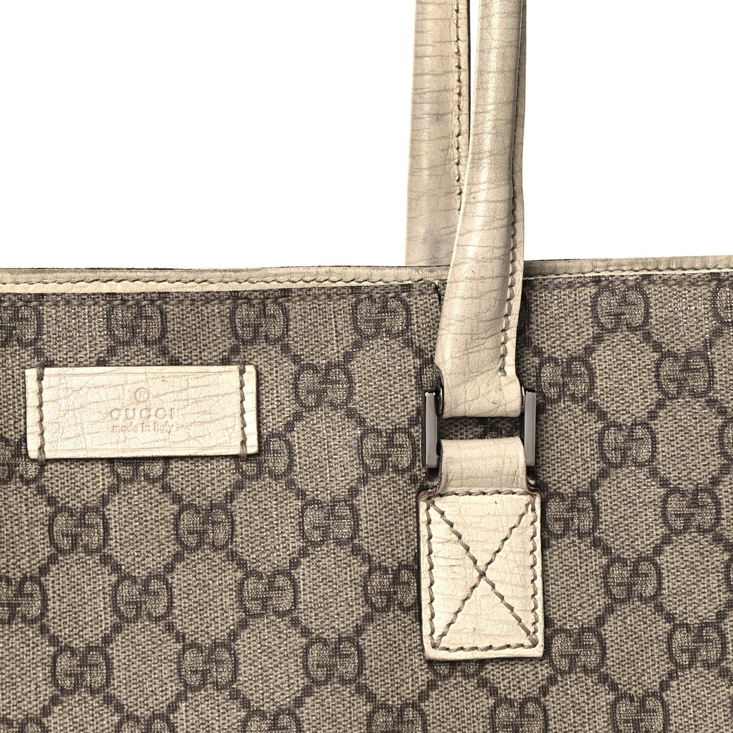 GG Plus Monogram Vertical Tote Off White