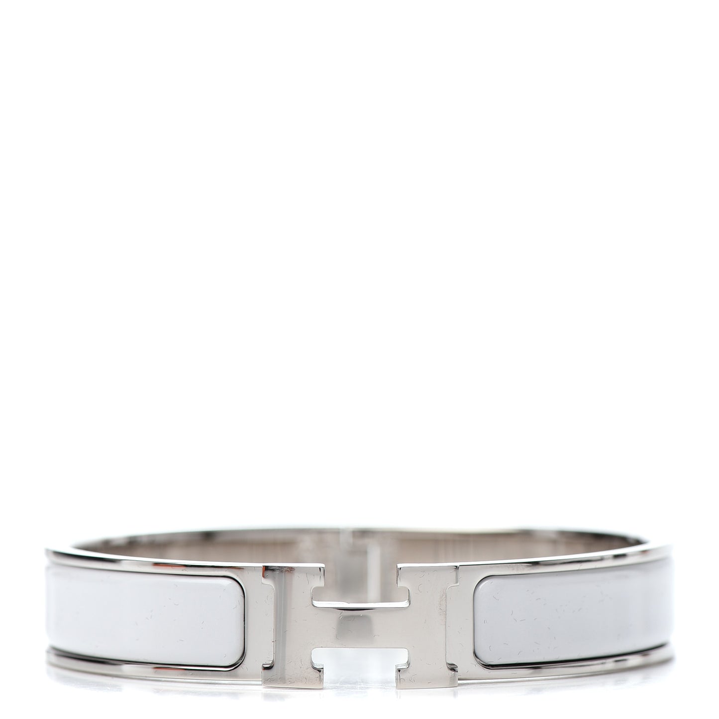 Enamel Narrow Clic Clac H Bracelet GM White
