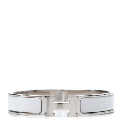 Hermes Enamel Narrow Clic Clac H Bracelet GM White 1 of 5