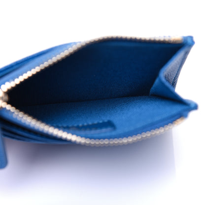 Chanel Caviar Quilted CC Zip Card Holder Blue 7 of 10