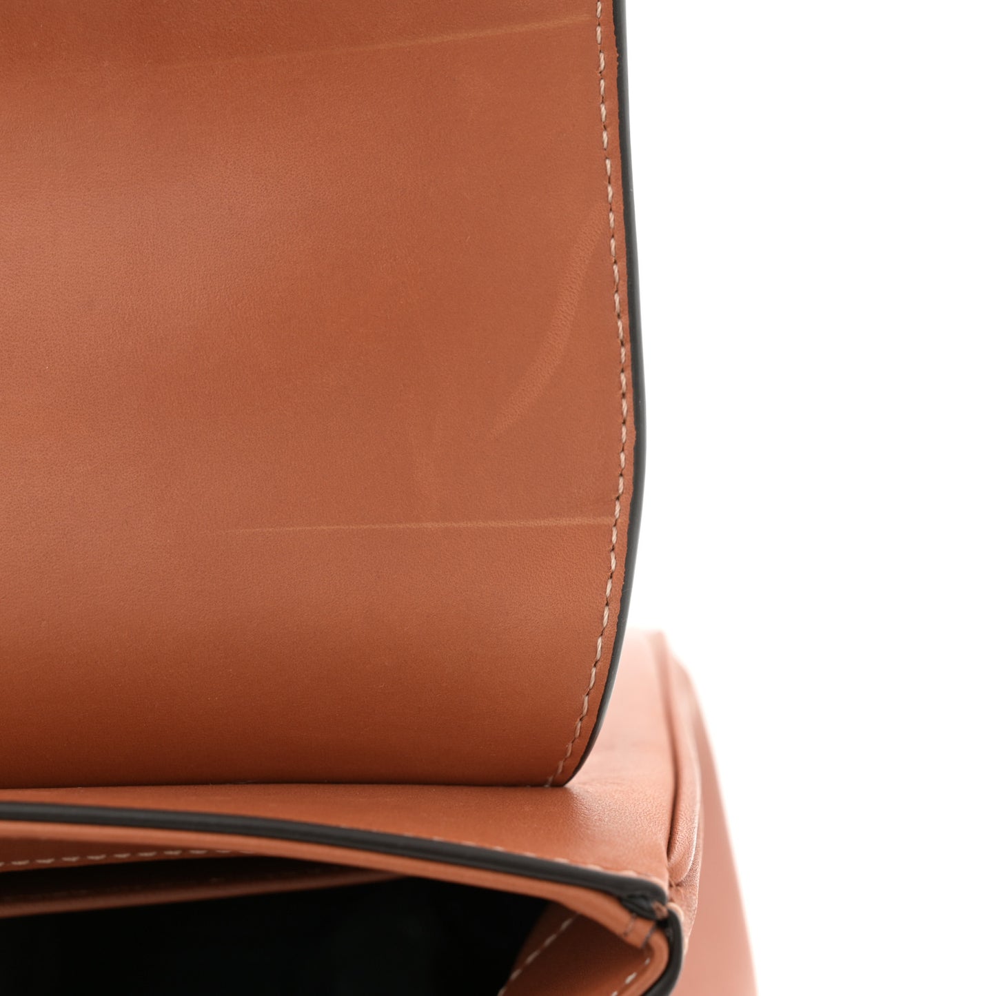 Satinated Calfskin Small 16 Top Handle Bag Tan
