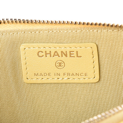 Chanel Iridescent Caviar Quilted Classic Flat Wallet Pouch Yellow 6 of 8