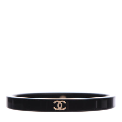 Chanel Resin Metal CC Bangle Set of 3 Black White Gold 5 of 8