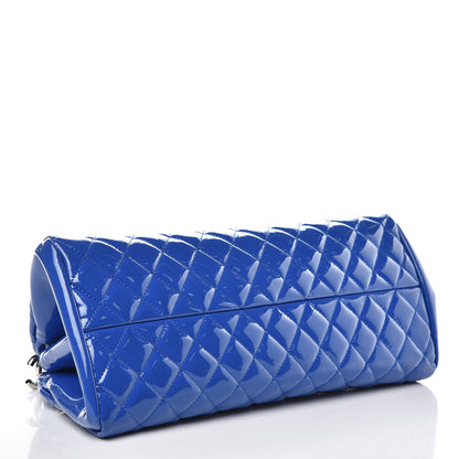 Chanel Patent Quilted Medium Just Mademoiselle Blue Fonce 4 of 10