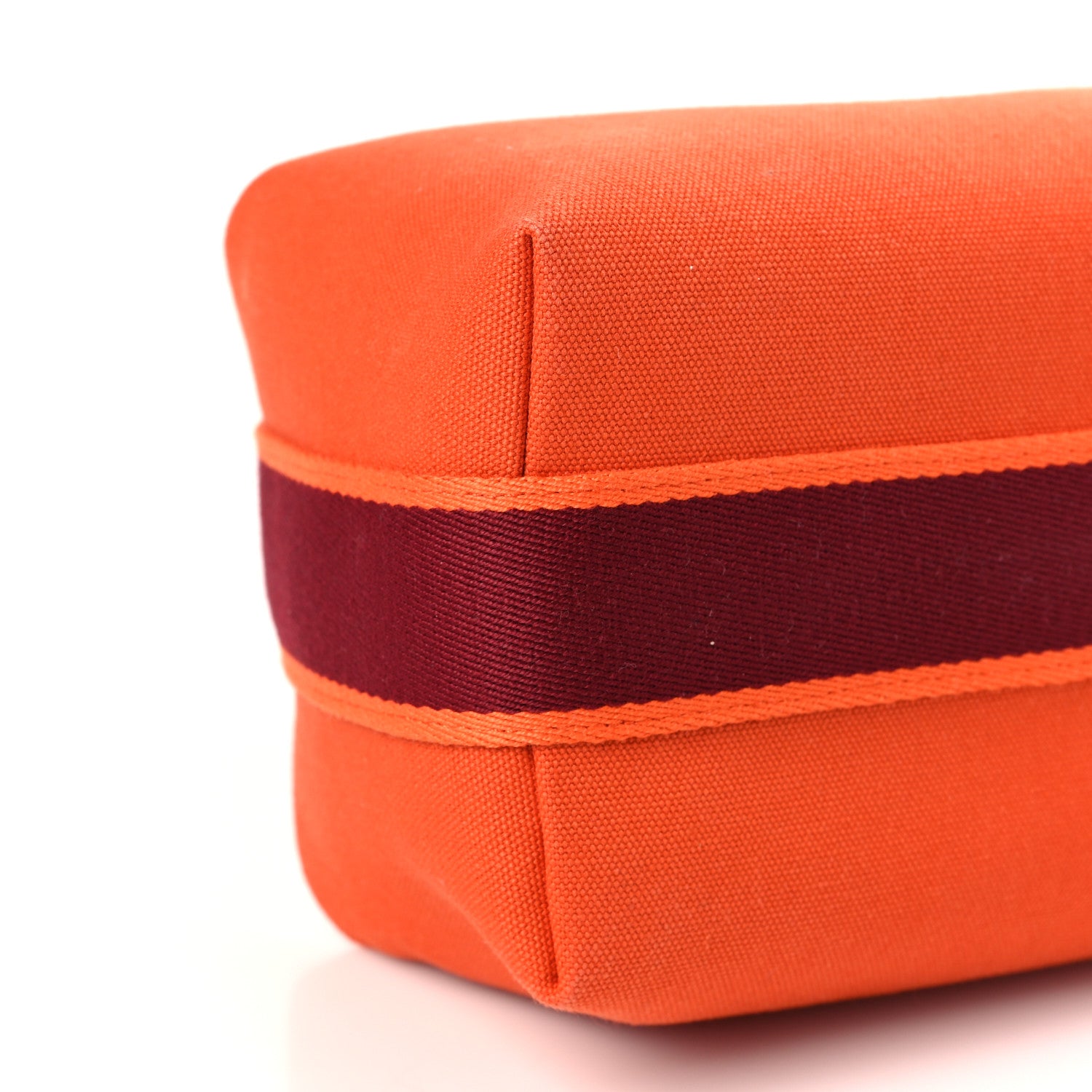 Hermes Canvas Small Bride-A-Brac Pouch Orange Burgundy 7 of 8