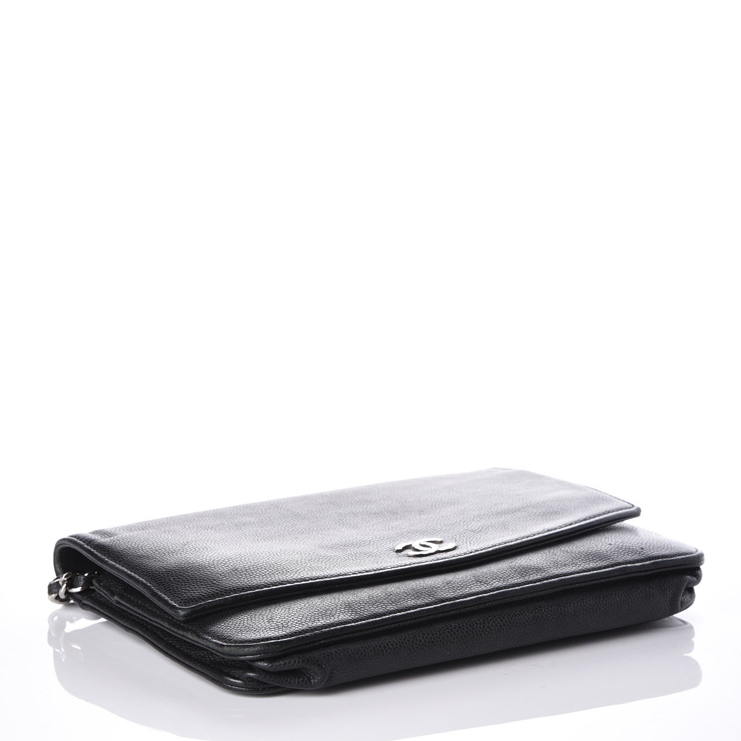 Chanel Caviar Sevruga Wallet On Chain WOC Black 3 of 10