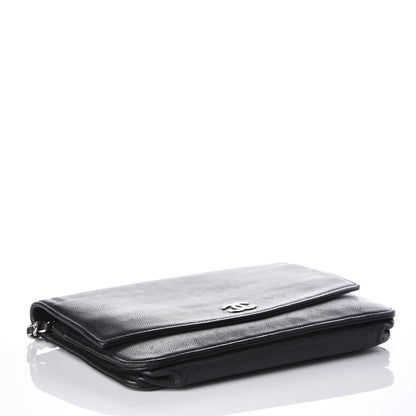 Chanel Caviar Sevruga Wallet On Chain WOC Black 3 of 10
