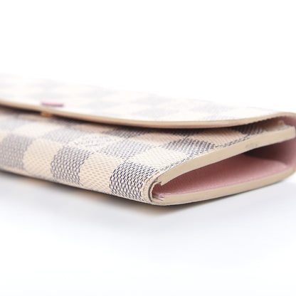 Louis Vuitton Damier Azur Emilie Wallet Rose Ballerine 9 of 14