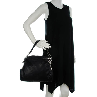 Chanel Lambskin Stitched Medium Ultimate Soft Tote Black 2 of 7