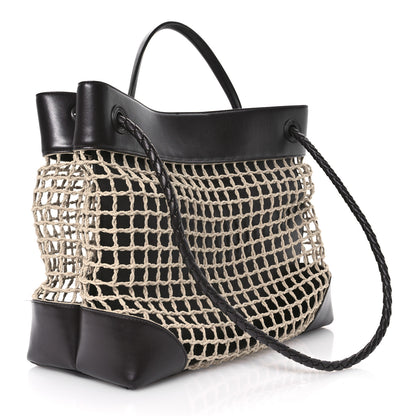 Bottega Veneta Raffia Calfskin Net Large Andiamo Shoulder Bag Fondant 5 of 13