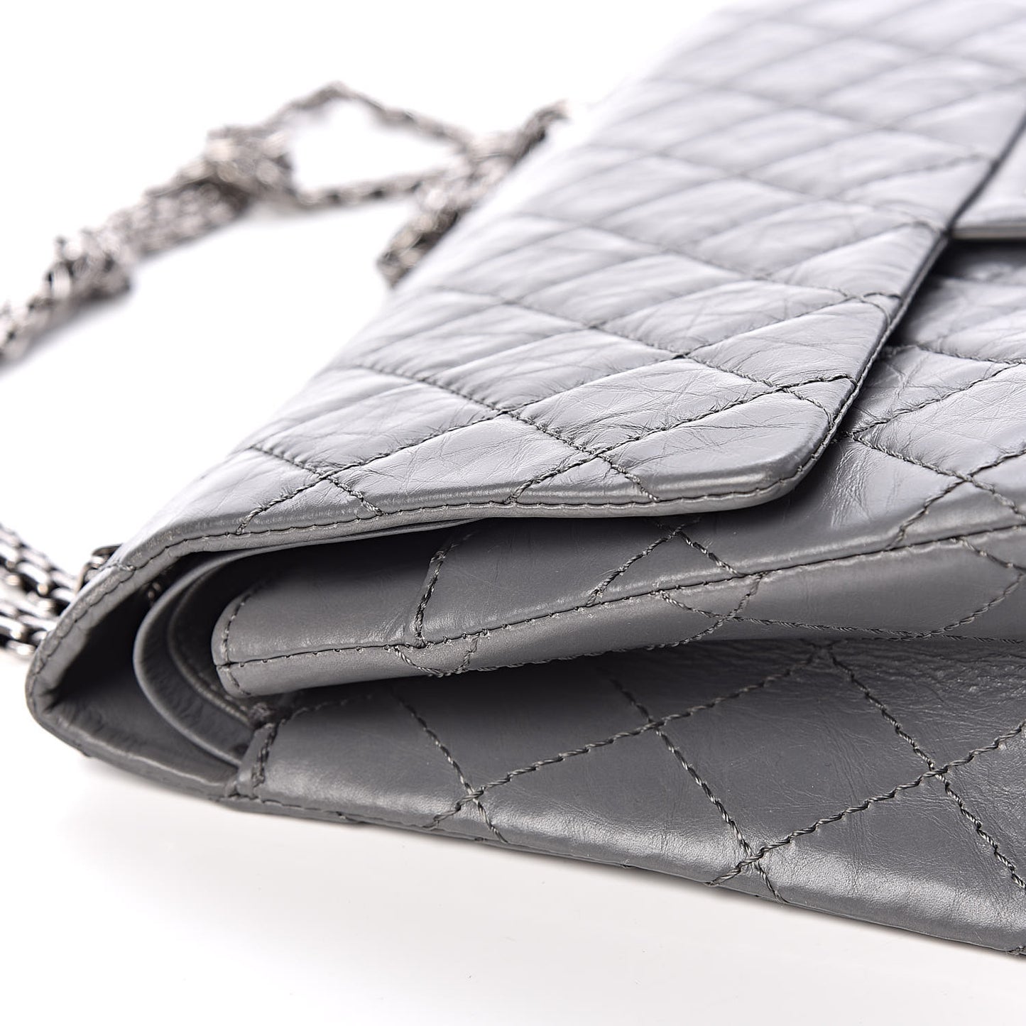 Aged Calfskin Quilted 2.55 Reissue 226 Flap Grey