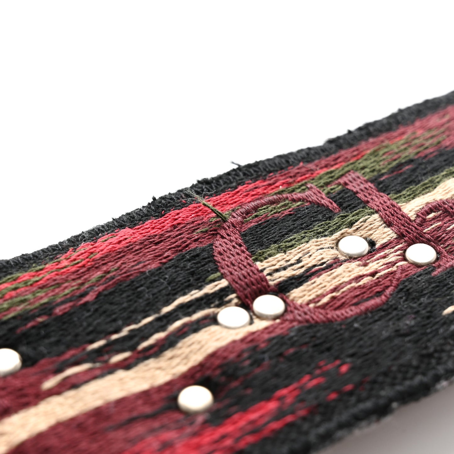 Canvas Embroidered Studded Bohemian Shoulder Strap Red