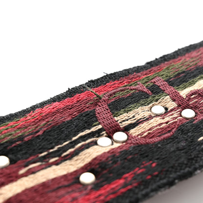 Christian Dior Canvas Embroidered Studded Bohemian Shoulder Strap Red 5 of 5