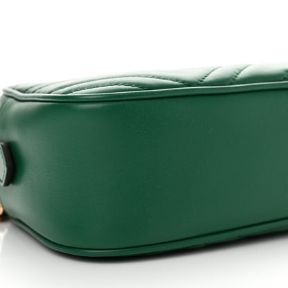 Gucci Calfskin Matelasse Small GG Marmont Chain Shoulder Bag Emerald Green 9 of 13
