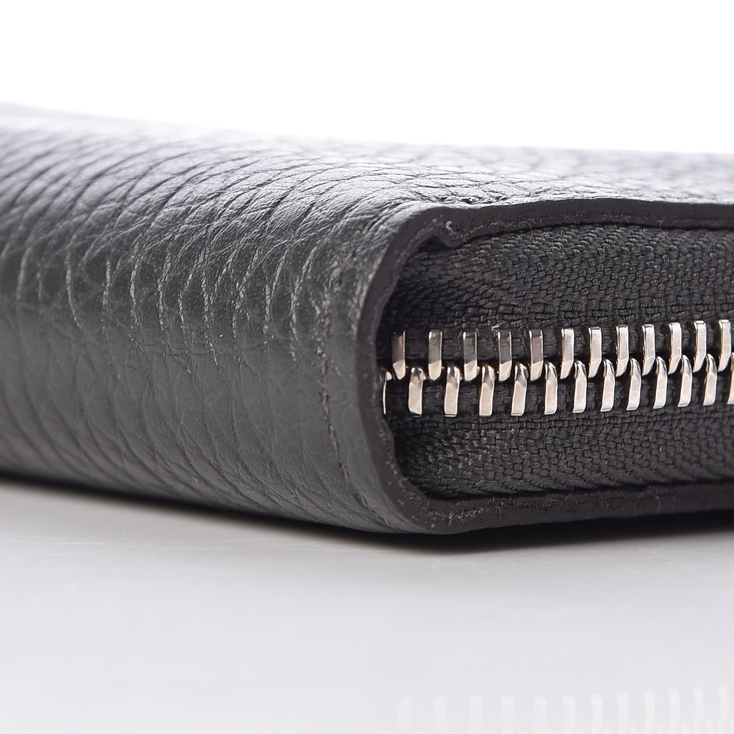 Taurillon Vertical Zippy Wallet Charcoal