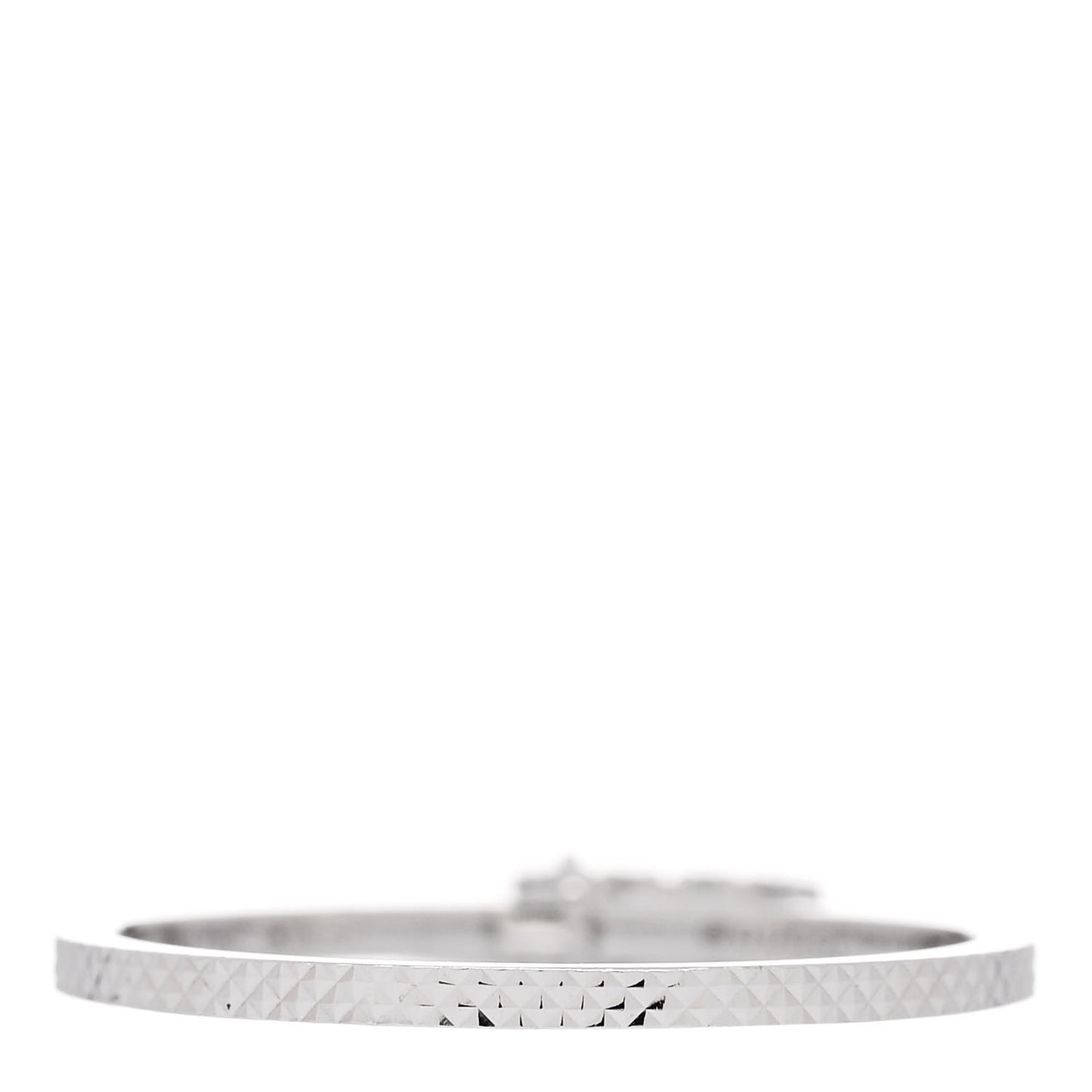 18K White Gold Diamond Running G Charm Ring 54 6.75