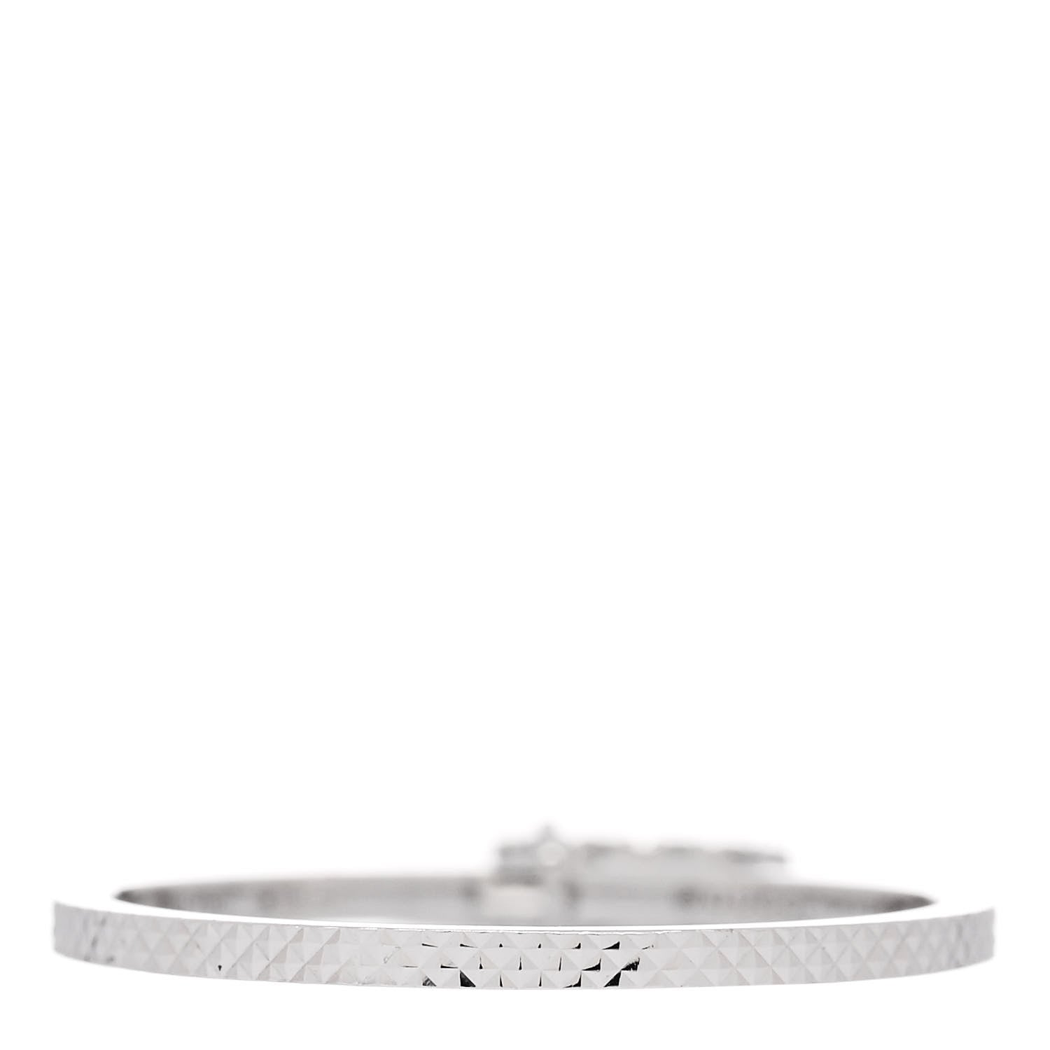 Gucci 18K White Gold Diamond Running G Charm Ring 54 6.75 3 of 7