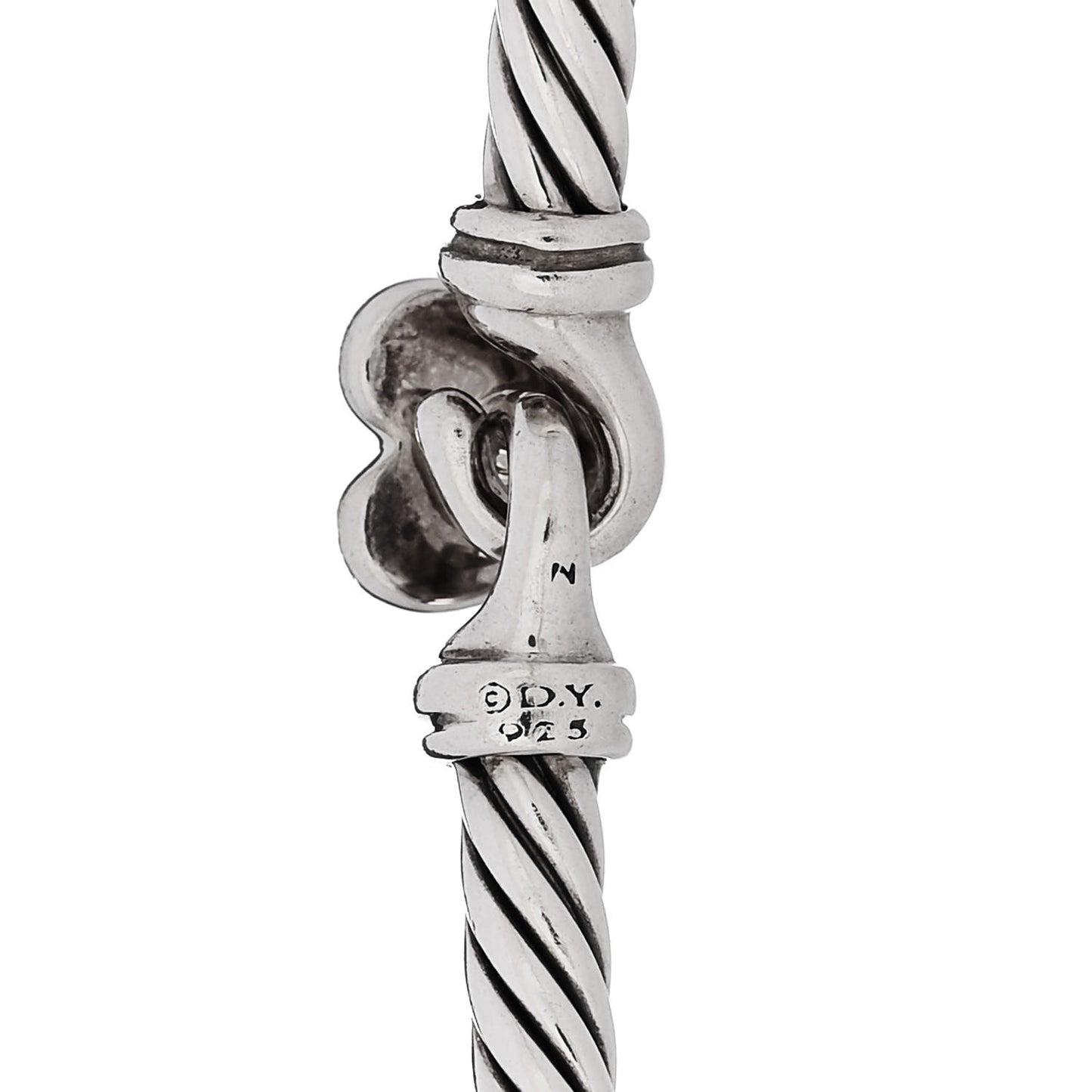 Sterling Silver Diamond Cable Collectibles Heart Bracelet