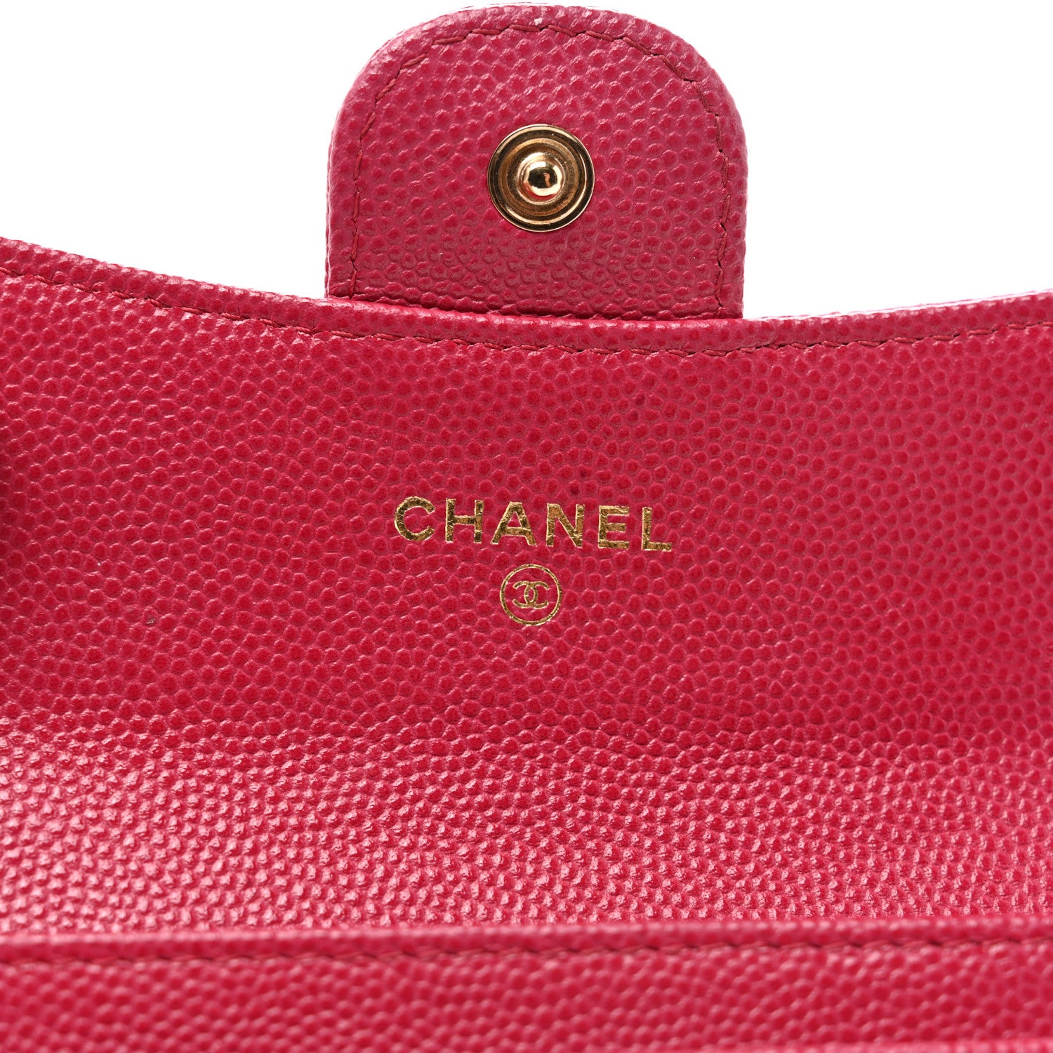 Chanel Caviar Quilted Flap Card Holder Wallet Dark Pink 6 of 9