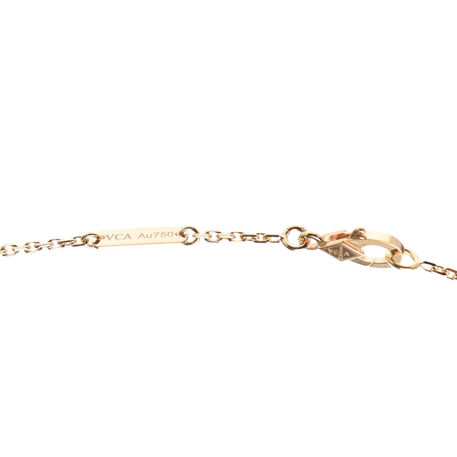 Van Cleef & Arpels 18K Yellow Gold Diamond Yellow Mother of Pearl Vintage Alhambra Pendant Necklace 6 of 7