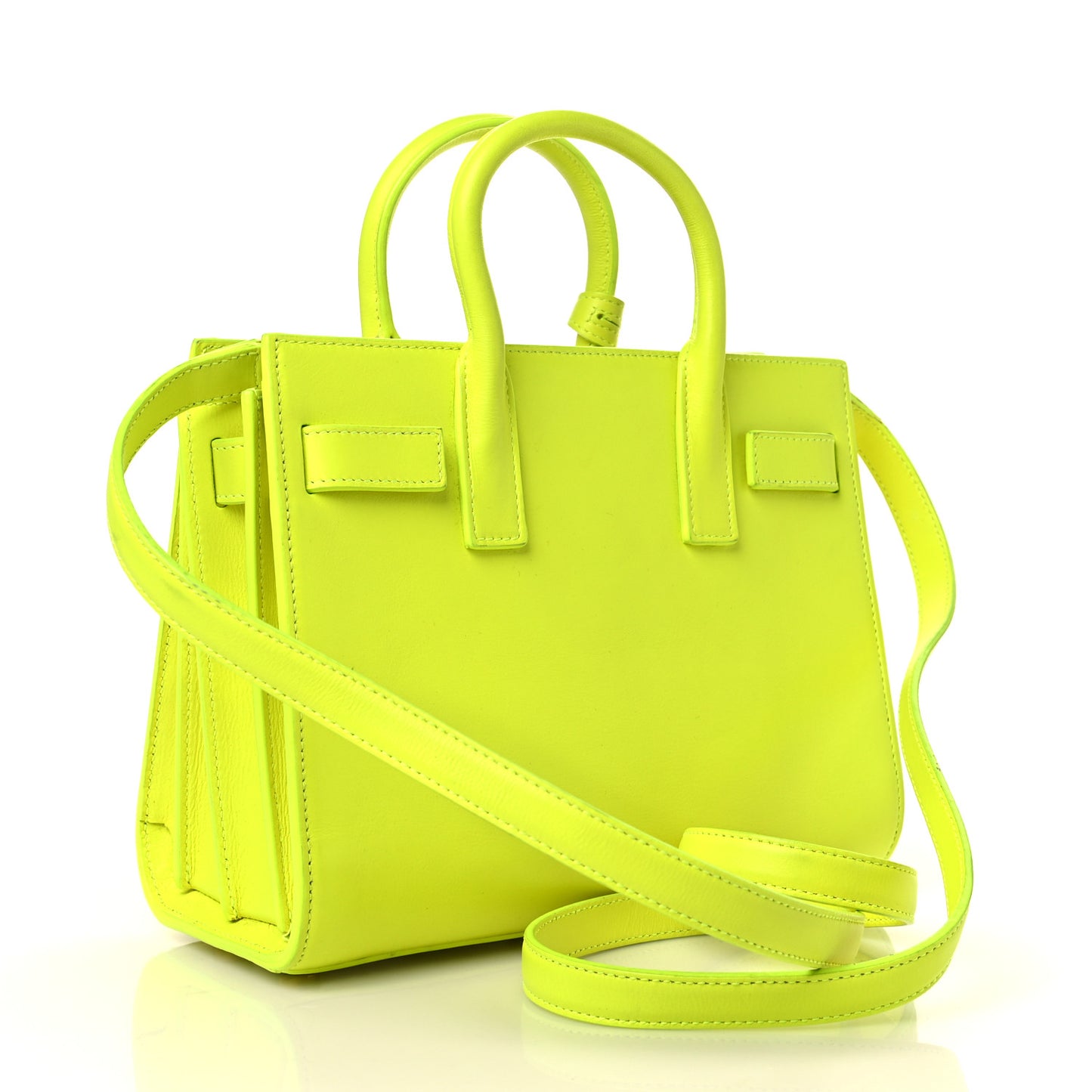 Calfskin Nano Sac De Jour Neon Yellow