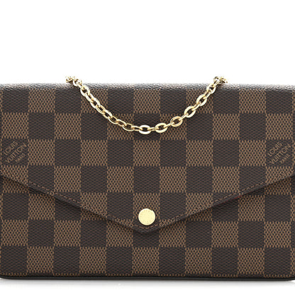 Louis Vuitton Damier Ebene Pochette Felicie Chain Wallet 8 of 13