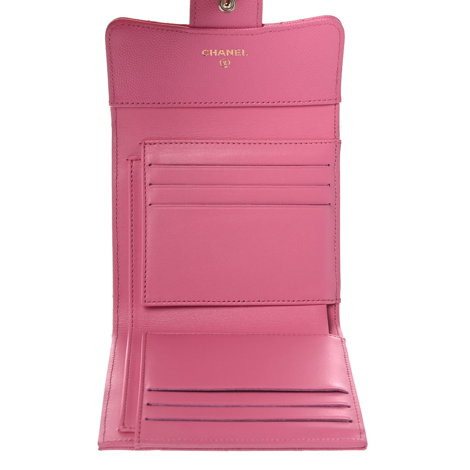 Chanel Caviar Quilted Compact Flap Wallet Pink 5 of 8