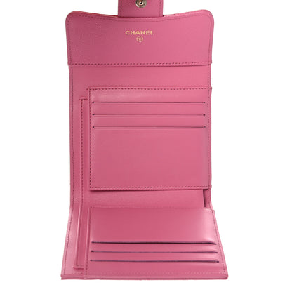 Chanel Caviar Quilted Compact Flap Wallet Pink 5 of 8