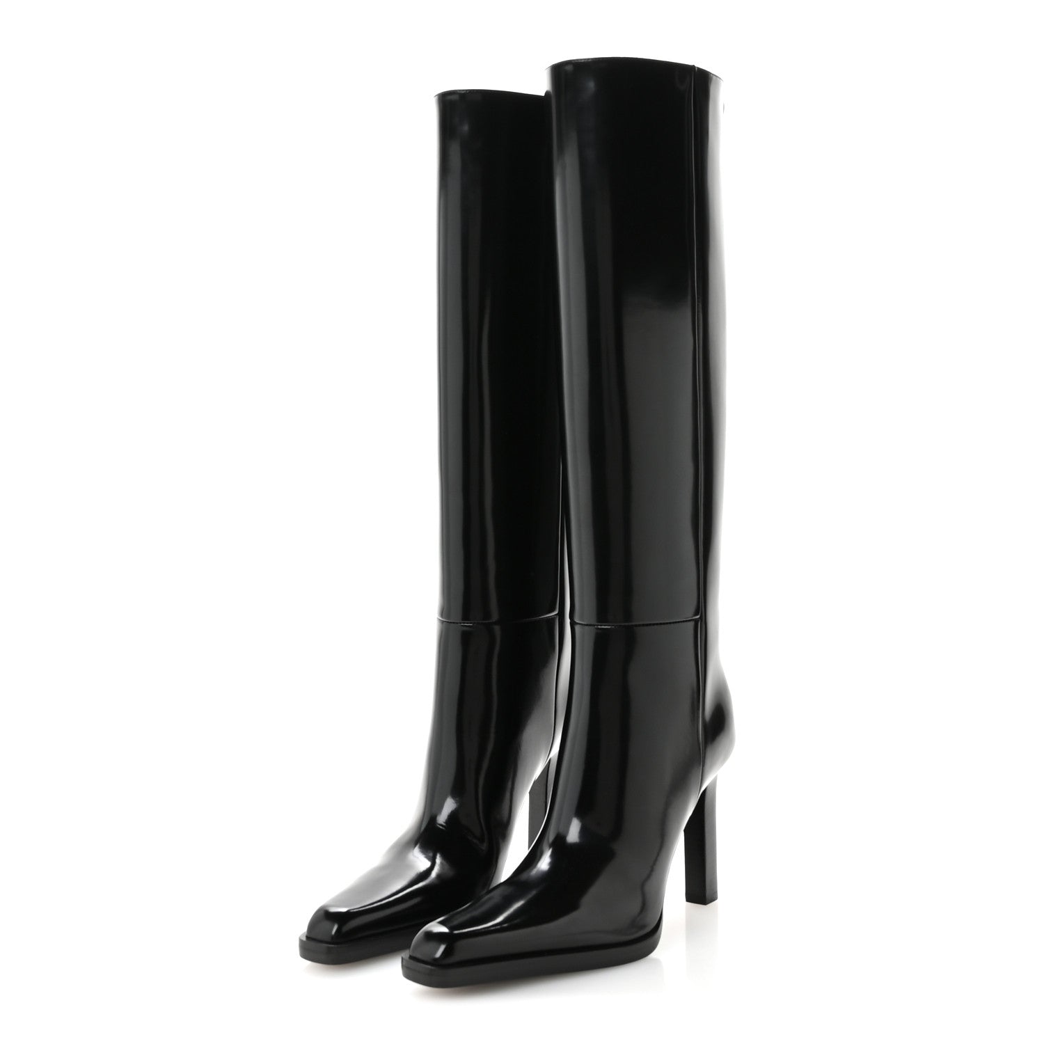 Saint Laurent Vitello Marilyn Nina 95 Knee High Boots 38.5 Black 4 of 10