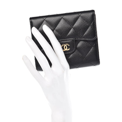 Chanel Caviar Quilted Compact Flap Wallet Black 2 of 9