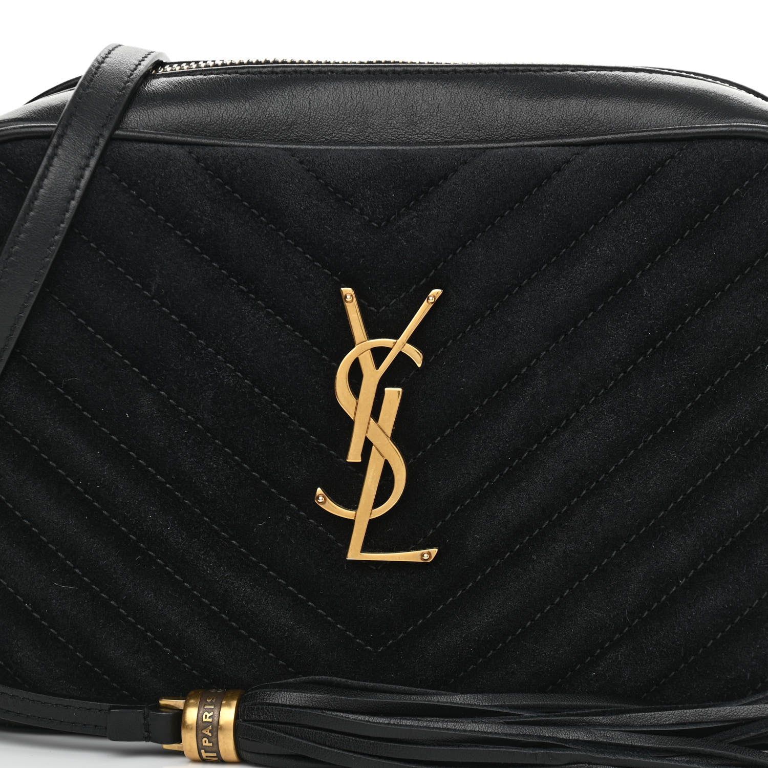 Saint Laurent Suede Calfskin Monogram Lou Camera Bag Black 8 of 12