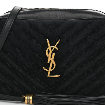 Saint Laurent Suede Calfskin Monogram Lou Camera Bag Black 8 of 12