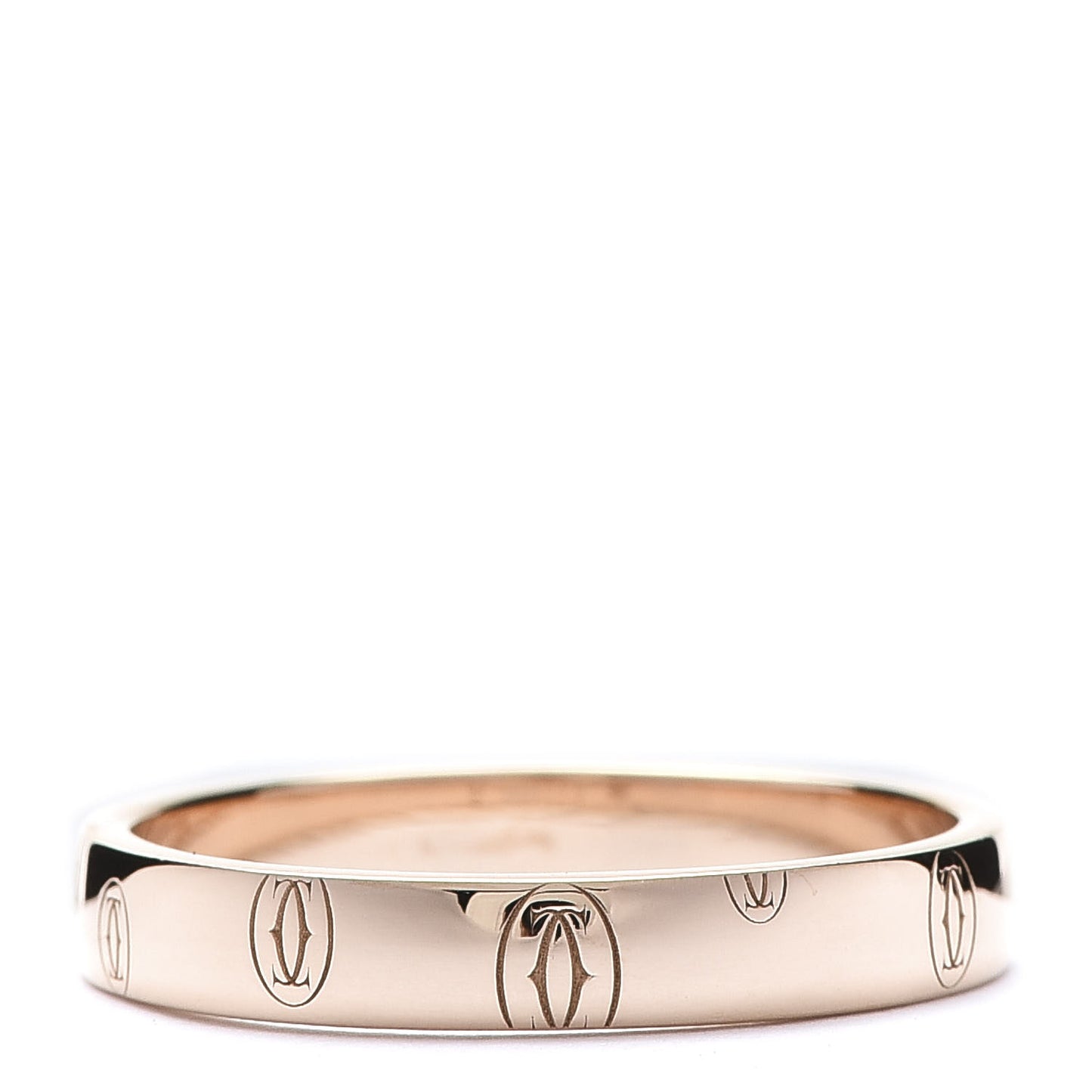 18K Pink Gold 4mm Happy Birthday Band Ring 63 10.5