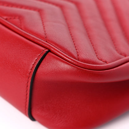 Gucci Calfskin Matelasse Small GG Marmont Shoulder Bag Hibiscus Red 11 of 17