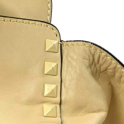 Valentino Garavani Vitello Monochrome Medium Rockstud Tote Light Yellow 12 of 13