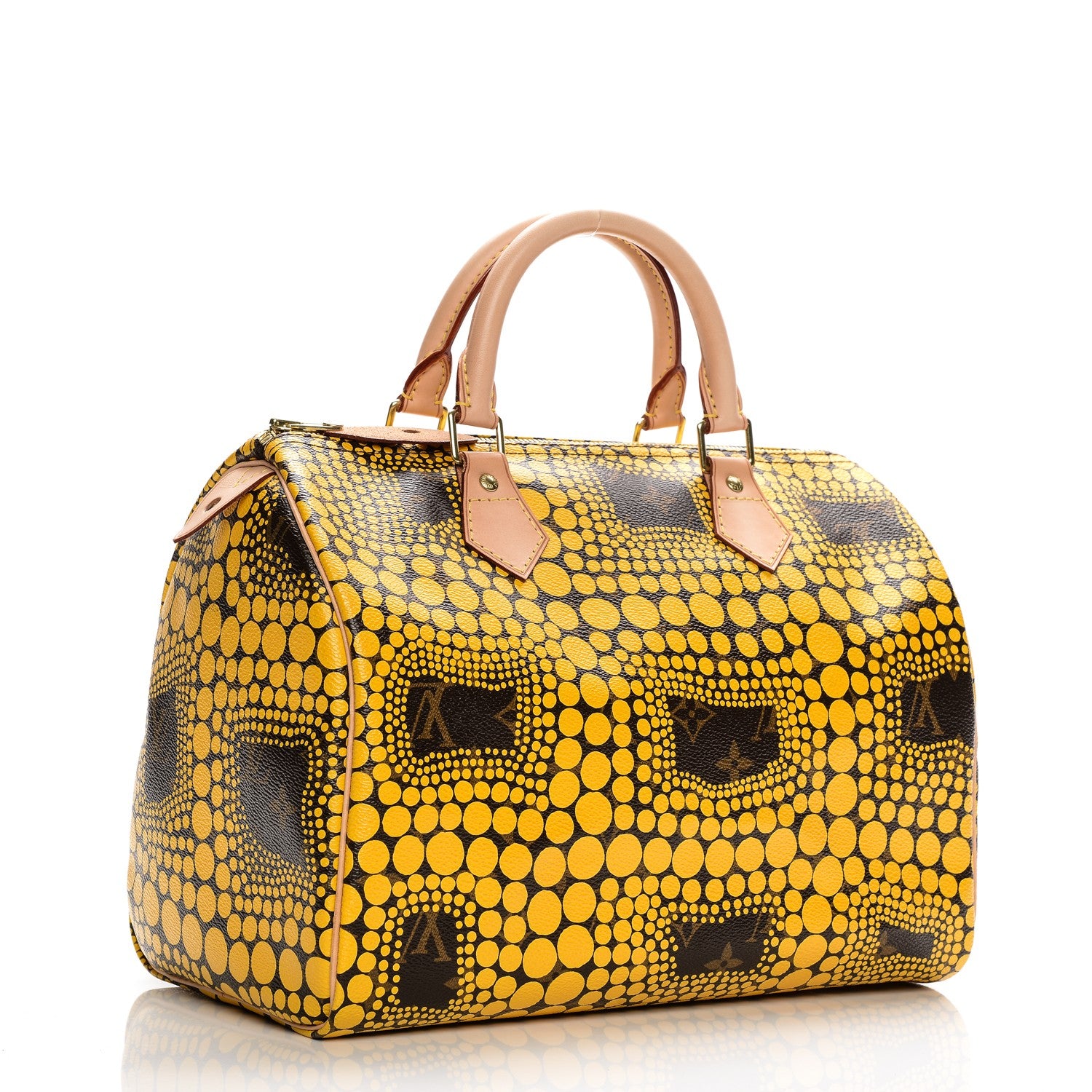 Louis Vuitton Monogram Kusama Town Speedy 30 Yellow 3 of 6