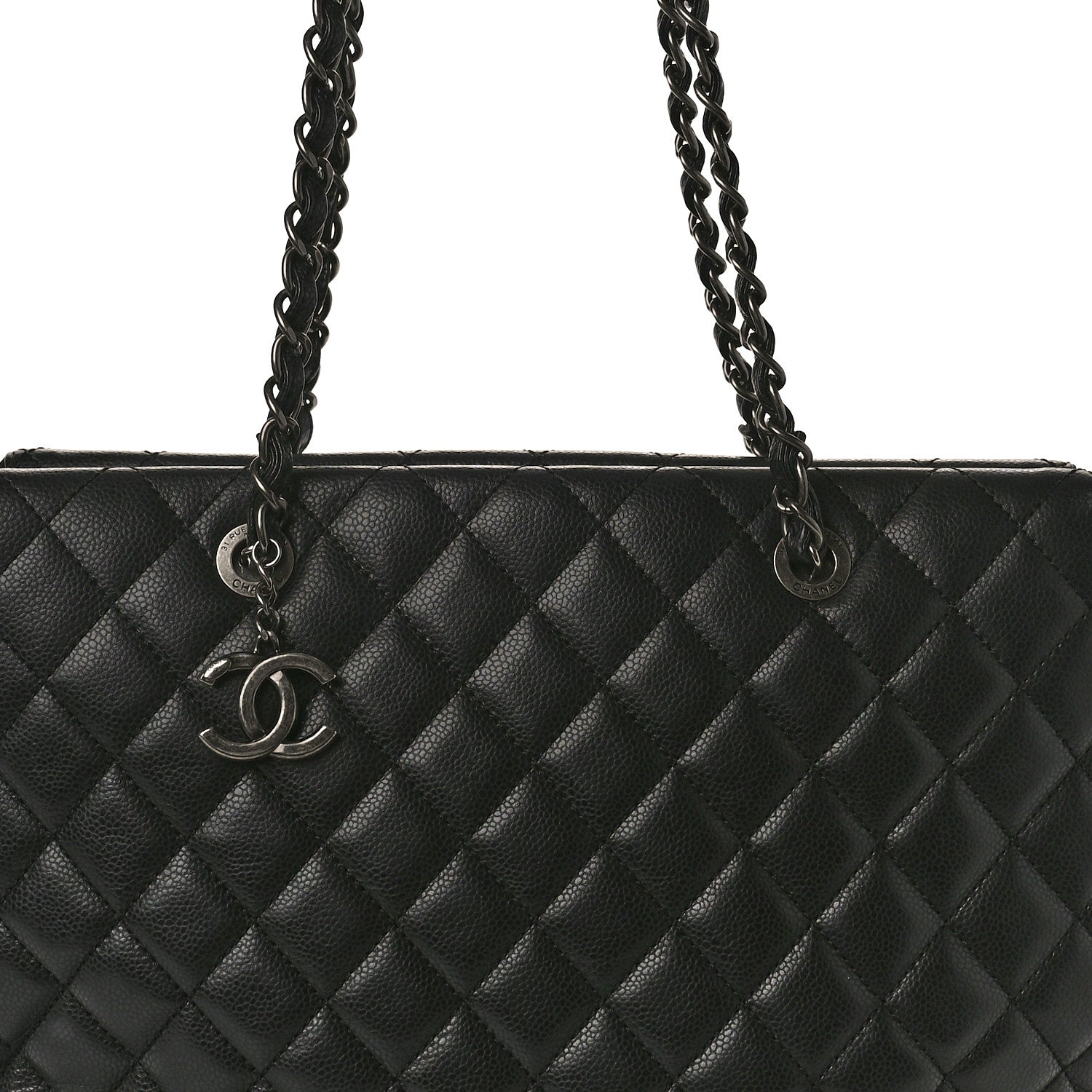 Chanel Caviar Quilted City Shopping Tote Black 9 of 14