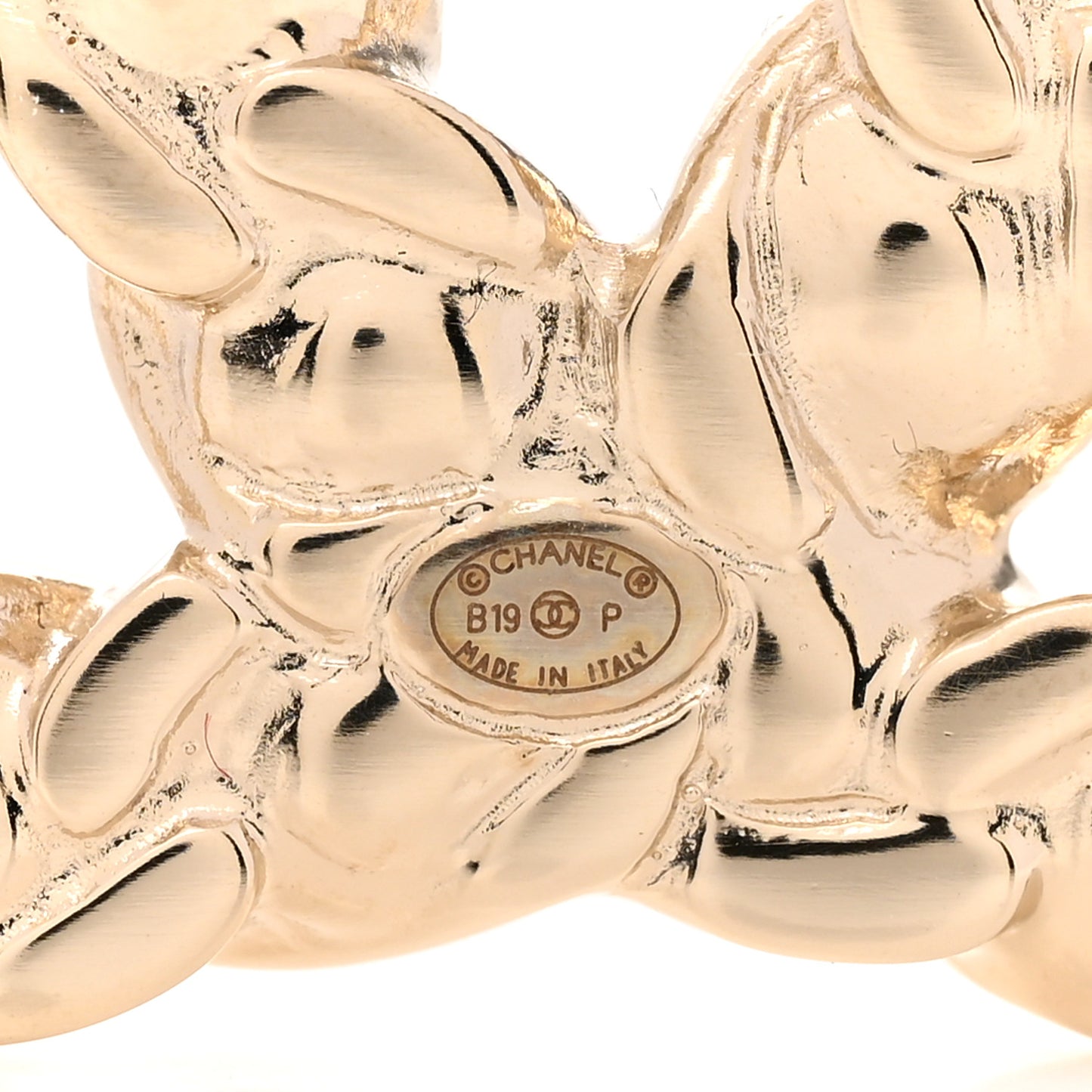 Crystal Pearls Coronation CC Brooch Gold