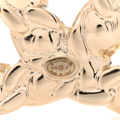 Chanel Crystal Pearls Coronation CC Brooch Gold 3 of 4