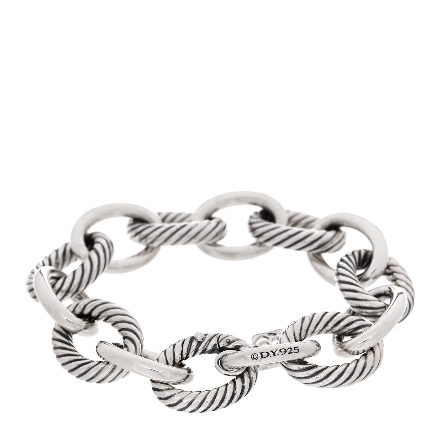 David Yurman Sterling Silver 17mm Extra Large Oval Link Bracelet 2 of 3