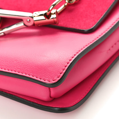 Chloe Suede Calfskin Small Faye Shoulder Bag Fuchsia Rose 9 of 9