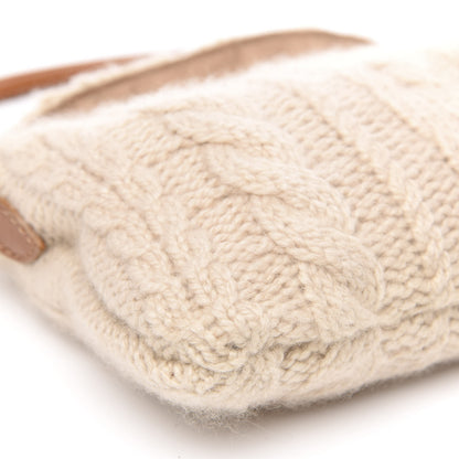 Valentino Garavani Cashmere Knit Catch Satchel Beige 7 of 9