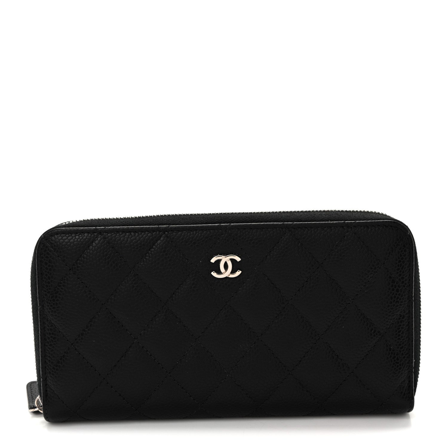 Chanel Caviar Quilted Large Gusset Zip Around Wallet Black 1 of 12