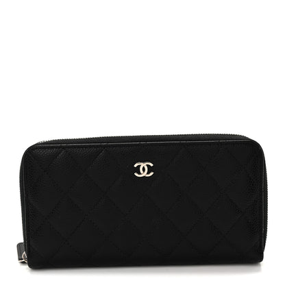 Chanel Caviar Quilted Large Gusset Zip Around Wallet Black 1 of 12