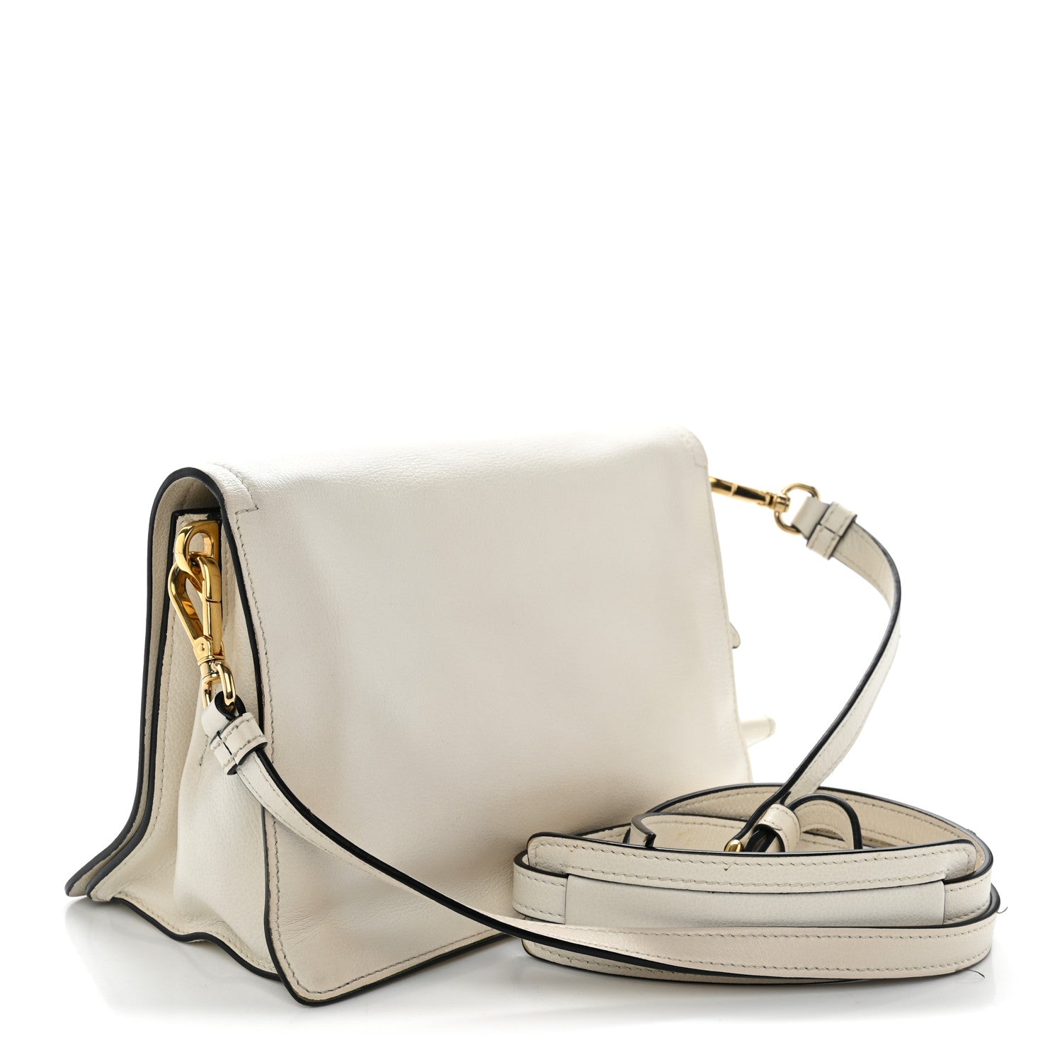 Prada Glace Calf Shoulder Bag White 3 of 11