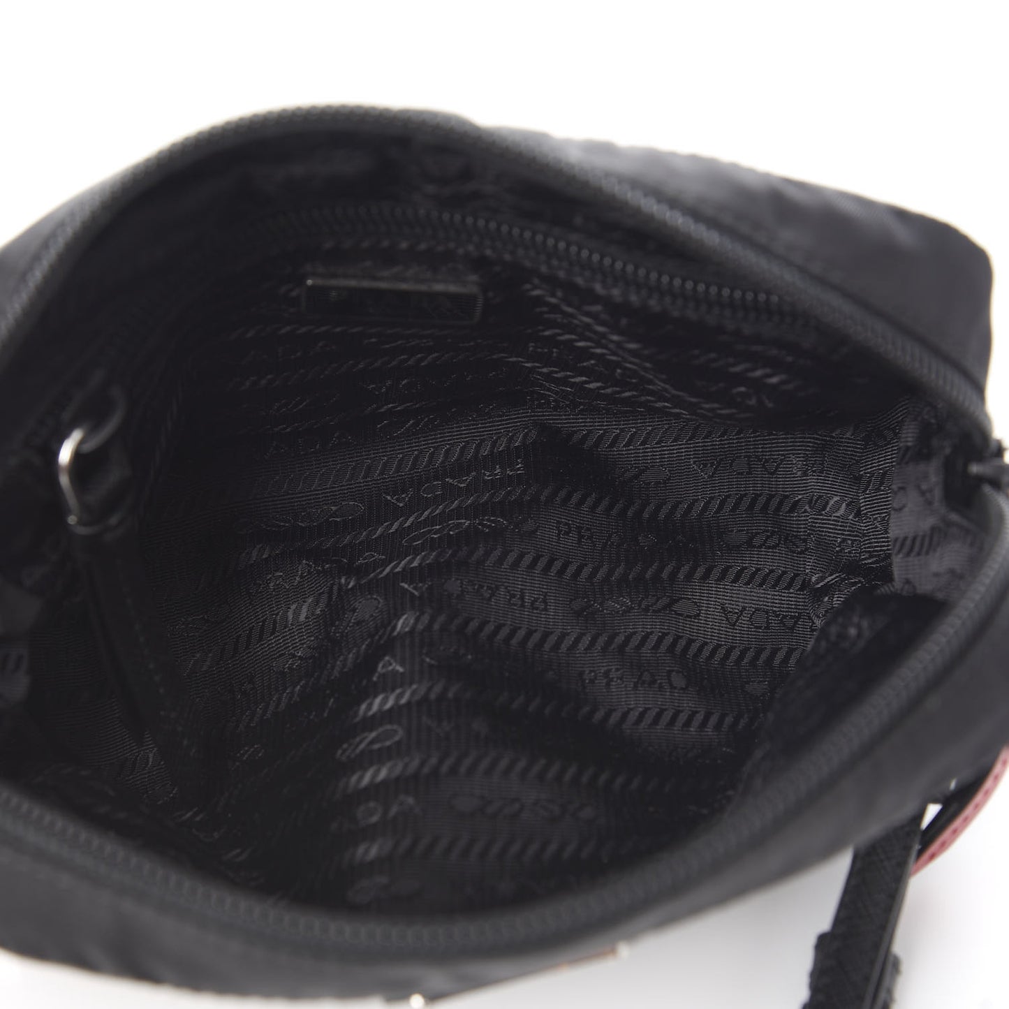 Tessuto Nylon Saffiano Smalto Wristlet Black