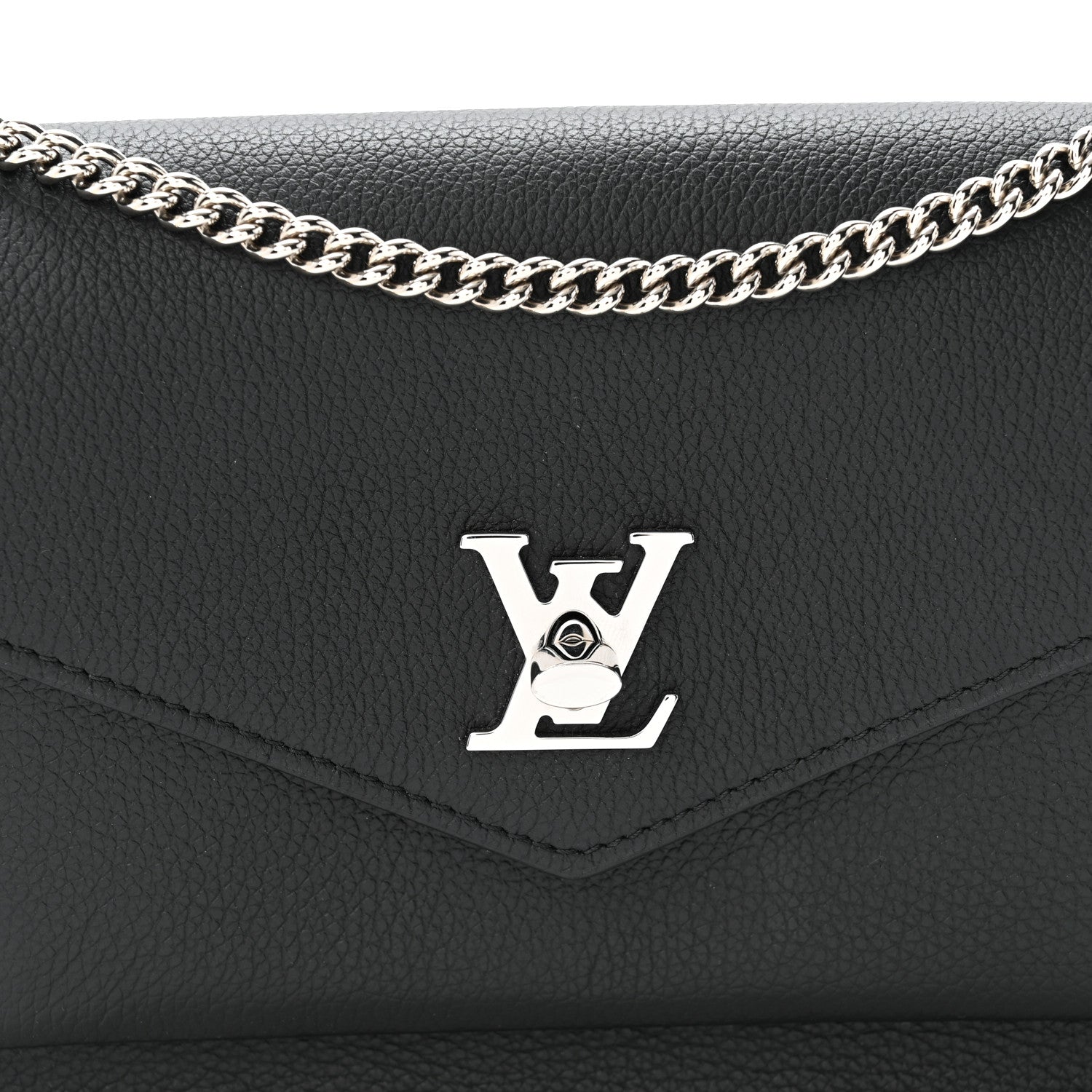 Louis Vuitton Soft Calfskin My Lockme Chain Pochette Black 7 of 9