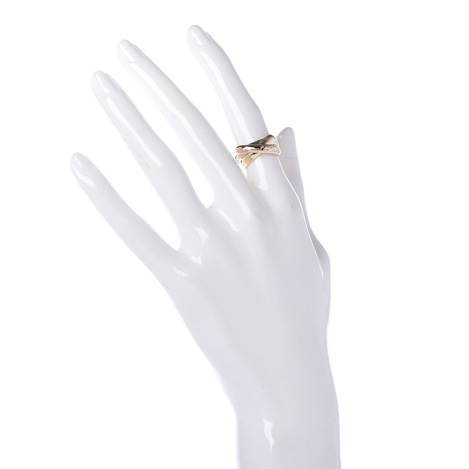 Cartier 18K Pink Yellow White Gold Classic Les Must De Trinity Ring 51 5.75 2 of 4