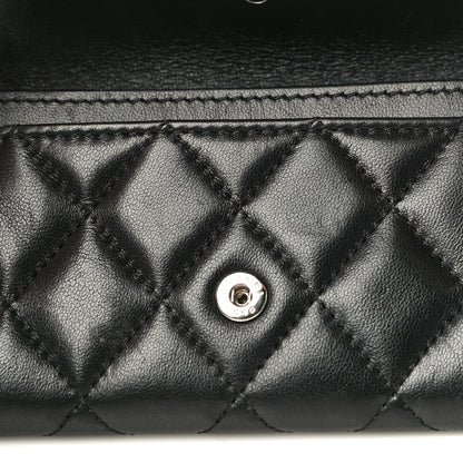 Chanel Lambskin Quilted Flap Card Holder Wallet Black 15 of 18