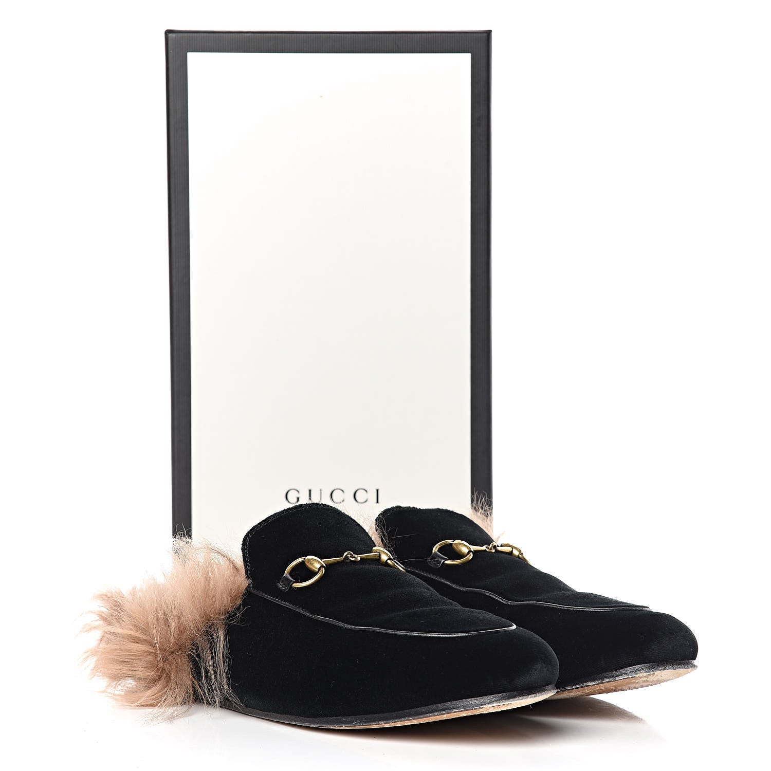 Gucci Velvet Fur Womens Princetown Slippers 41 Black 12 of 12